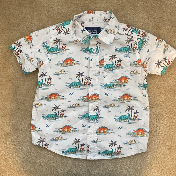 Children’s Place Dinosaur Button Down Shirt, 2T - Picture 3 of 7